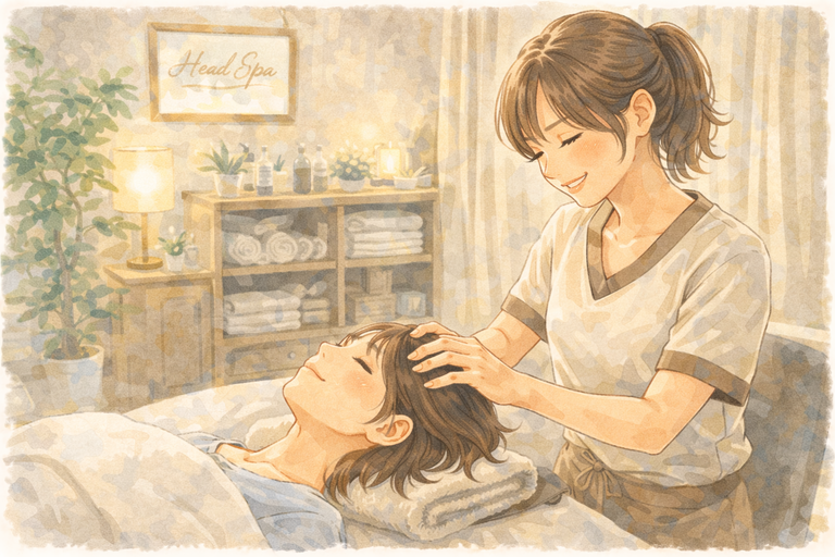 静かなヘッドマッサージの時間